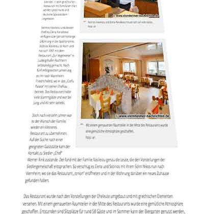 Geschäftsleben: Restaurant „Ionion“ im Siedlergemeinschafthaus